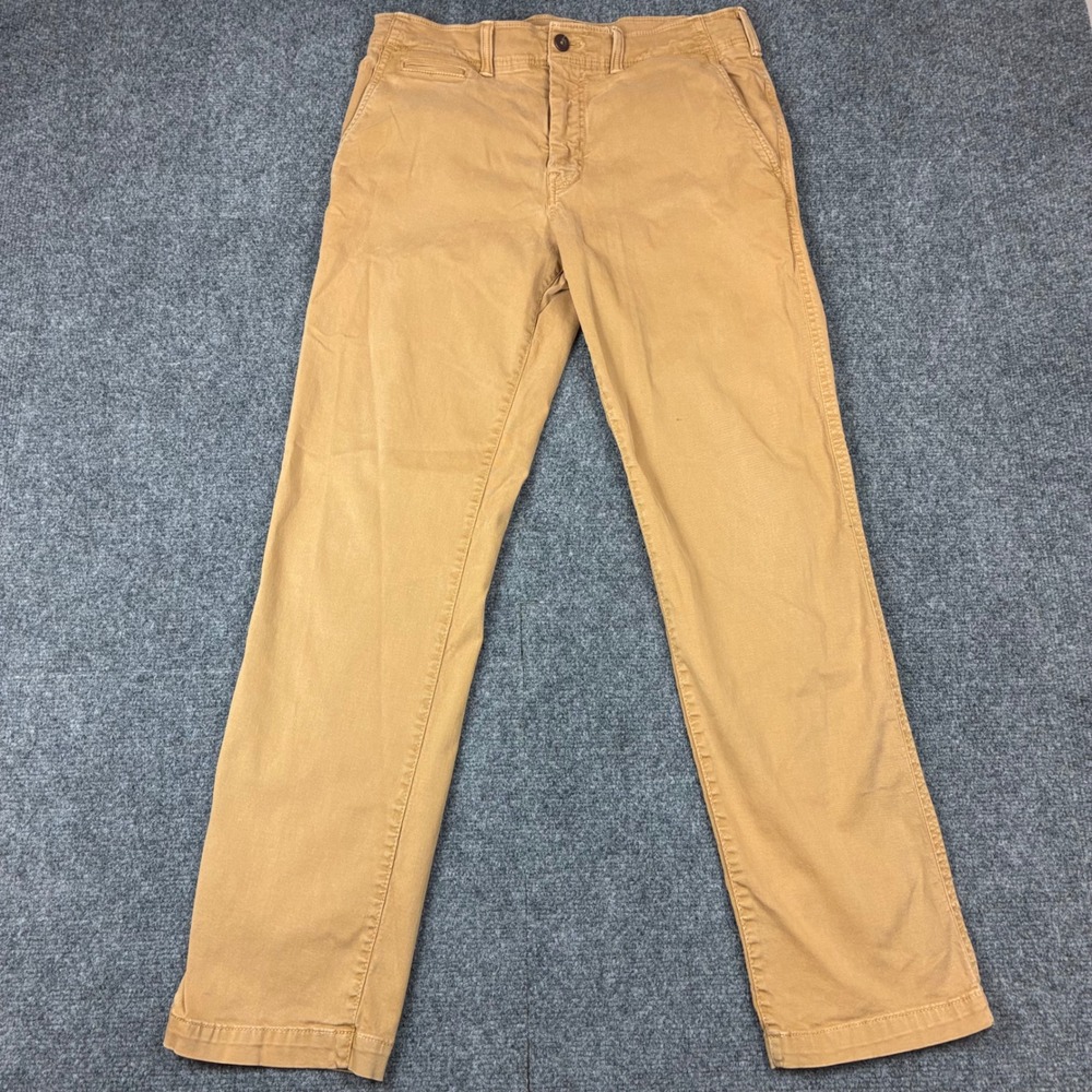 American Eagle Original Straight Extreme Flex Khaki Pants Mens 31x32 Tan Chinos